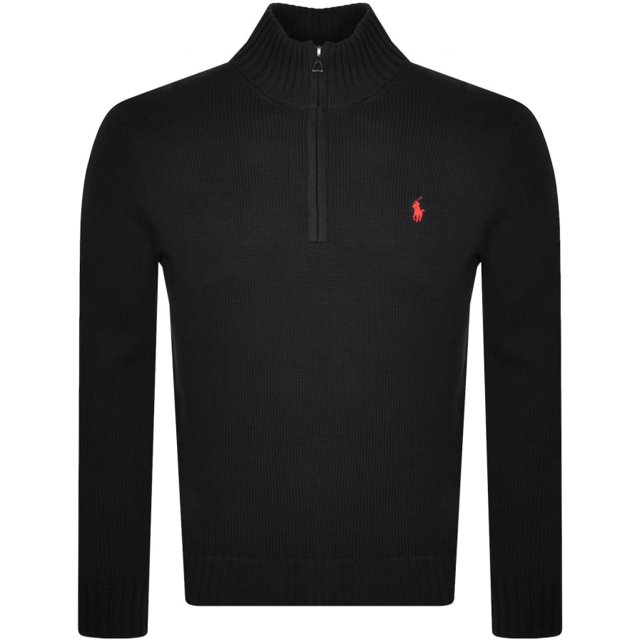 Ralph Lauren Half Zip Knit Jumper Black | Mainline Menswear